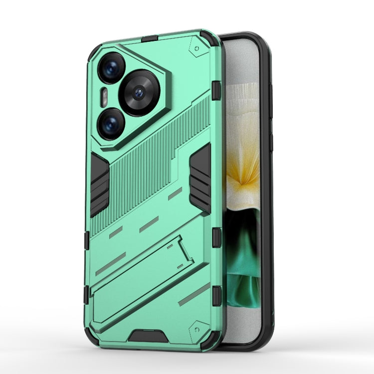 For Huawei Pura 70 Punk Armor 2 in 1 PC + TPU Phone Case with Holder(Green) - Huawei Cases by buy2fix | Online Shopping UK | buy2fix