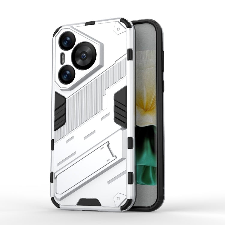 For Huawei Pura 70 Punk Armor 2 in 1 PC + TPU Phone Case with Holder(White) - Huawei Cases by buy2fix | Online Shopping UK | buy2fix