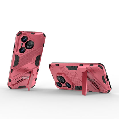 For Huawei Pura 70 Punk Armor 2 in 1 PC + TPU Phone Case with Holder(Light Red) - Huawei Cases by buy2fix | Online Shopping UK | buy2fix