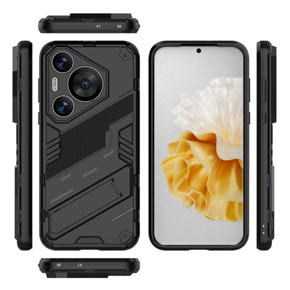 For Huawei Pura 70 Pro / 70 Pro+ Punk Armor 2 in 1 PC + TPU Phone Case with Holder(Black) - Huawei Cases by buy2fix | Online Shopping UK | buy2fix