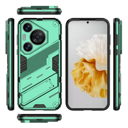 For Huawei Pura 70 Pro / 70 Pro+ Punk Armor 2 in 1 PC + TPU Phone Case with Holder(Green) - Huawei Cases by buy2fix | Online Shopping UK | buy2fix