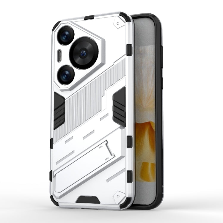 For Huawei Pura 70 Pro / 70 Pro+ Punk Armor 2 in 1 PC + TPU Phone Case with Holder(White) - Huawei Cases by buy2fix | Online Shopping UK | buy2fix