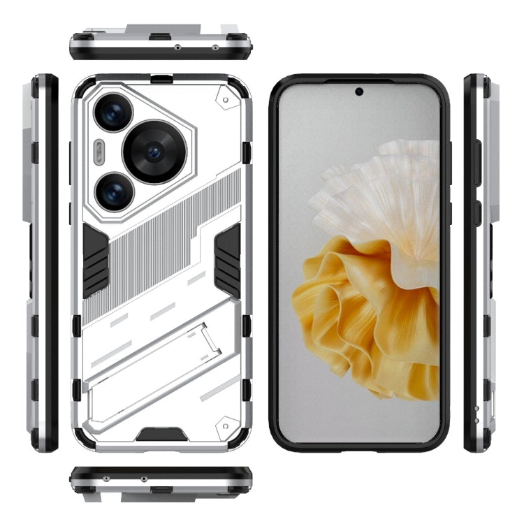 For Huawei Pura 70 Pro / 70 Pro+ Punk Armor 2 in 1 PC + TPU Phone Case with Holder(White) - Huawei Cases by buy2fix | Online Shopping UK | buy2fix
