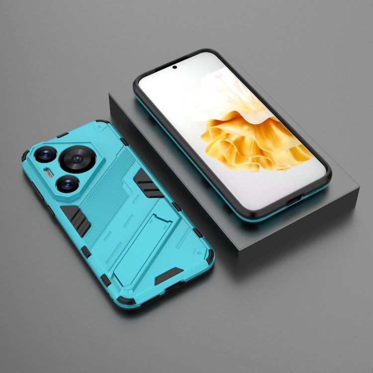 For Huawei Pura 70 Pro / 70 Pro+ Punk Armor 2 in 1 PC + TPU Phone Case with Holder(Blue) - Huawei Cases by buy2fix | Online Shopping UK | buy2fix