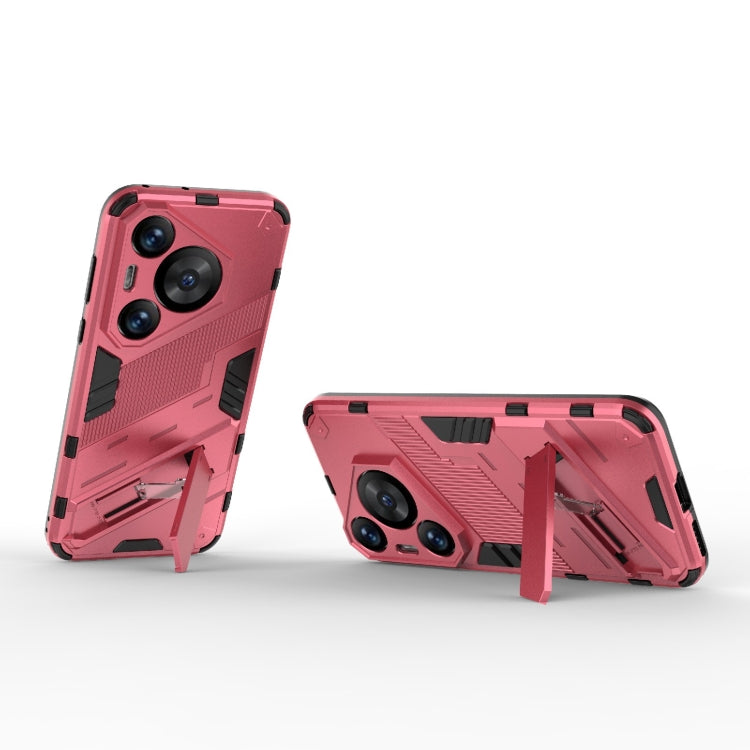 For Huawei Pura 70 Pro / 70 Pro+ Punk Armor 2 in 1 PC + TPU Phone Case with Holder(Light Red) - Huawei Cases by buy2fix | Online Shopping UK | buy2fix