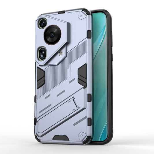 For Huawei Pura 70 Ultra Punk Armor 2 in 1 PC + TPU Phone Case with Holder(Grey) - Huawei Cases by buy2fix | Online Shopping UK | buy2fix