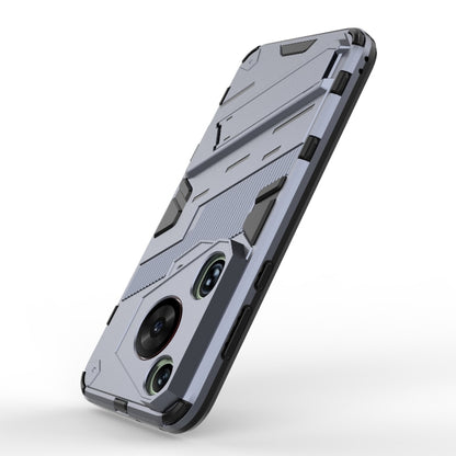 For Huawei Pura 70 Ultra Punk Armor 2 in 1 PC + TPU Phone Case with Holder(Grey) - Huawei Cases by buy2fix | Online Shopping UK | buy2fix