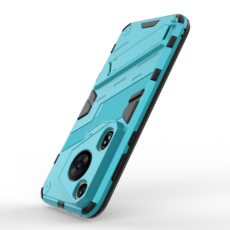 For Huawei Pura 70 Ultra Punk Armor 2 in 1 PC + TPU Phone Case with Holder(Blue) - Huawei Cases by buy2fix | Online Shopping UK | buy2fix
