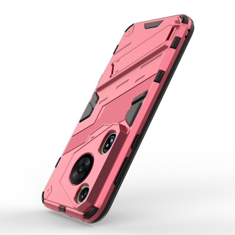 For Huawei Pura 70 Ultra Punk Armor 2 in 1 PC + TPU Phone Case with Holder(Light Red) - Huawei Cases by buy2fix | Online Shopping UK | buy2fix