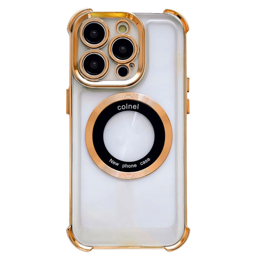 For iPhone 14 Pro Max 6D Electroplating Armor Magsafe Phone Case(Gold) - iPhone 14 Pro Max Cases by buy2fix | Online Shopping UK | buy2fix