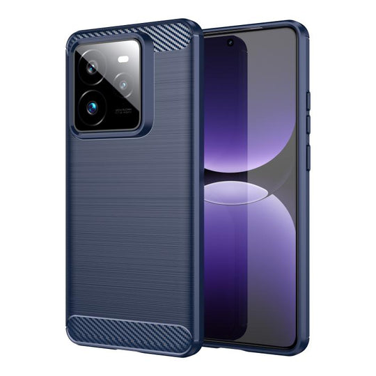 For Realme GT7 Pro Racing Brushed Texture Carbon Fiber TPU Phone Case(Blue)