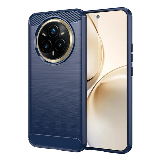 For Realme 14 Pro+ Brushed Texture Carbon Fiber TPU Phone Case(Blue)