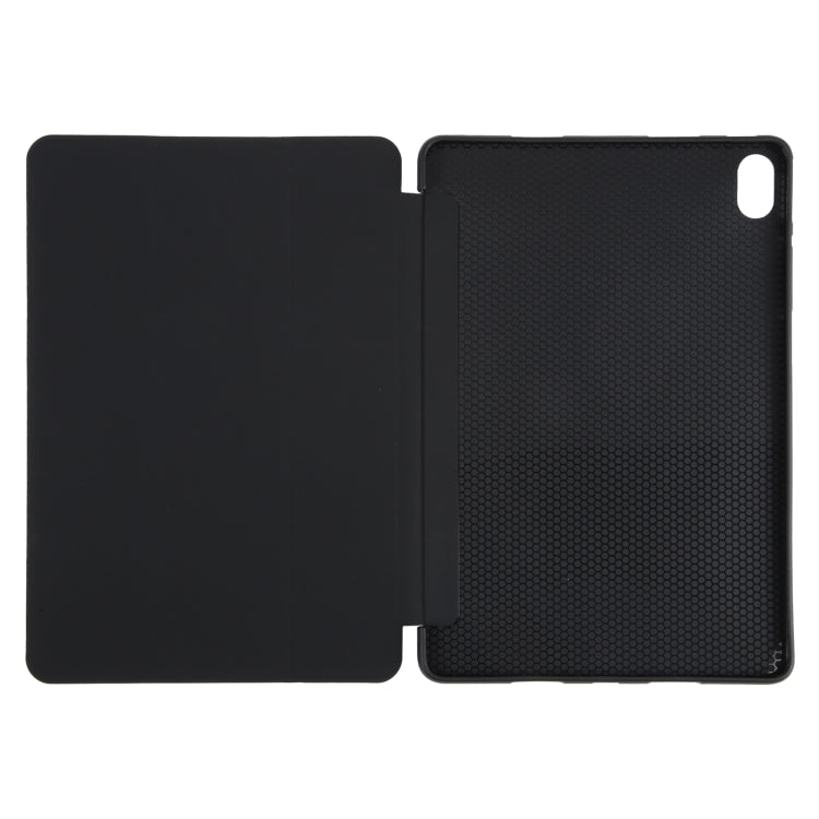 For Huawei MatePad SE 11 GEBEI 3-folding Holder Shockproof Flip Leather Tablet Case(Black) - Huawei by GEBEI | Online Shopping UK | buy2fix