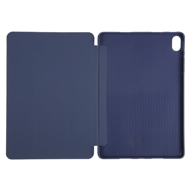 For Huawei MatePad SE 11 GEBEI 3-folding Holder Shockproof Flip Leather Tablet Case(Dark Blue) - Huawei by GEBEI | Online Shopping UK | buy2fix