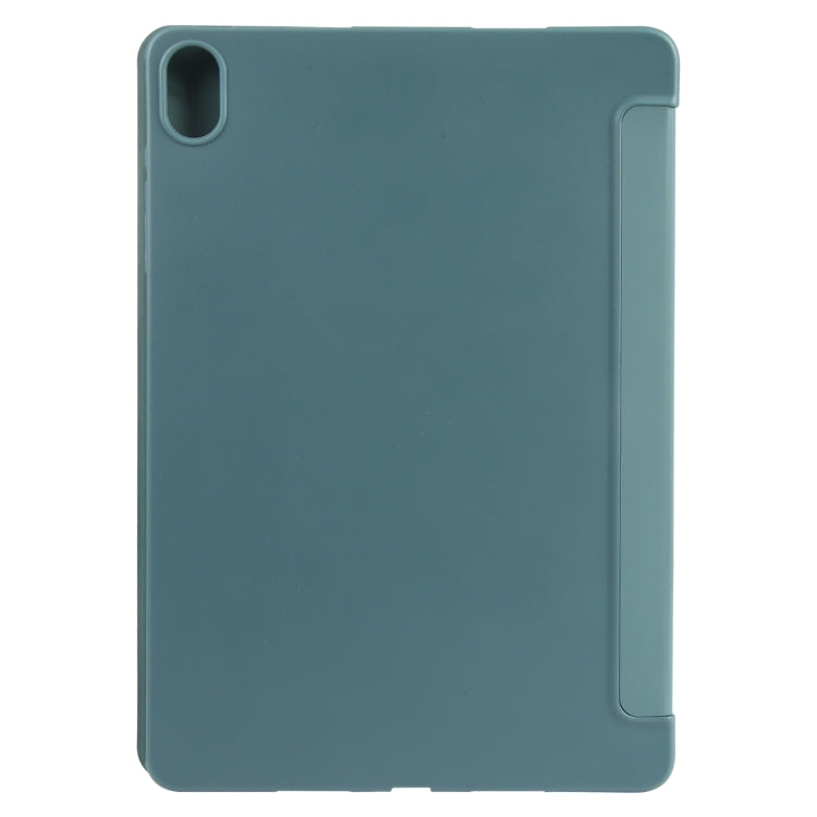 For Huawei MatePad SE 11 GEBEI 3-folding Holder Shockproof Flip Leather Tablet Case(Dark Green) - Huawei by GEBEI | Online Shopping UK | buy2fix