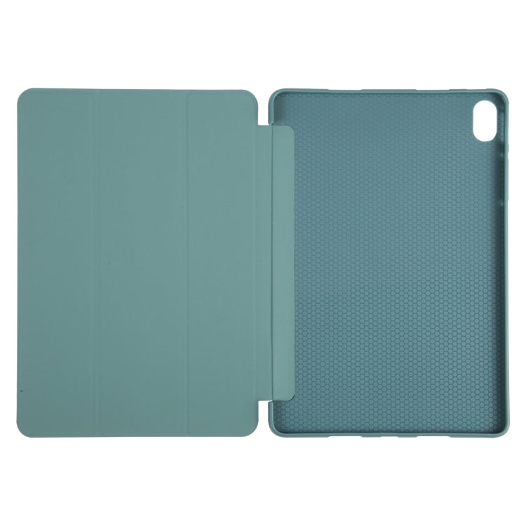 For Huawei MatePad SE 11 GEBEI 3-folding Holder Shockproof Flip Leather Tablet Case(Dark Green) - Huawei by GEBEI | Online Shopping UK | buy2fix
