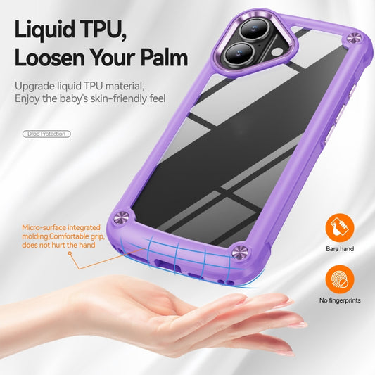 For iPhone 16 TPU + PC Lens Protection Phone Case(Purple) by buy2fix