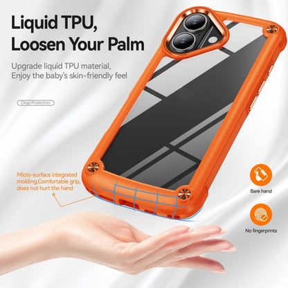 For iPhone 16 TPU + PC Lens Protection Phone Case(Orange) - iPhone 16 Cases by buy2fix | Online Shopping UK | buy2fix