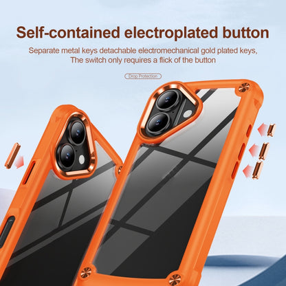 For iPhone 16 TPU + PC Lens Protection Phone Case(Orange) - iPhone 16 Cases by buy2fix | Online Shopping UK | buy2fix