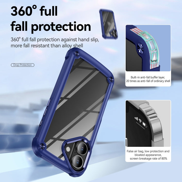 For iPhone 16 Plus TPU + PC Lens Protection Phone Case(Blue) - iPhone 16 Plus Cases by buy2fix | Online Shopping UK | buy2fix