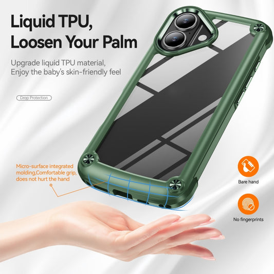 For iPhone 16 Plus TPU + PC Lens Protection Phone Case(Green) by buy2fix
