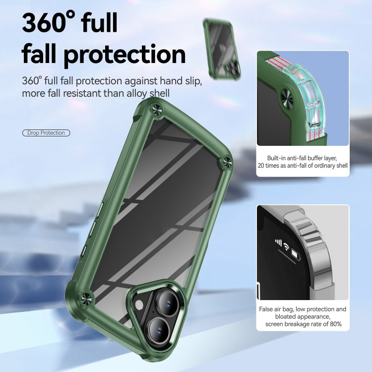 For iPhone 16 Plus TPU + PC Lens Protection Phone Case(Green) - iPhone 16 Plus Cases by buy2fix | Online Shopping UK | buy2fix