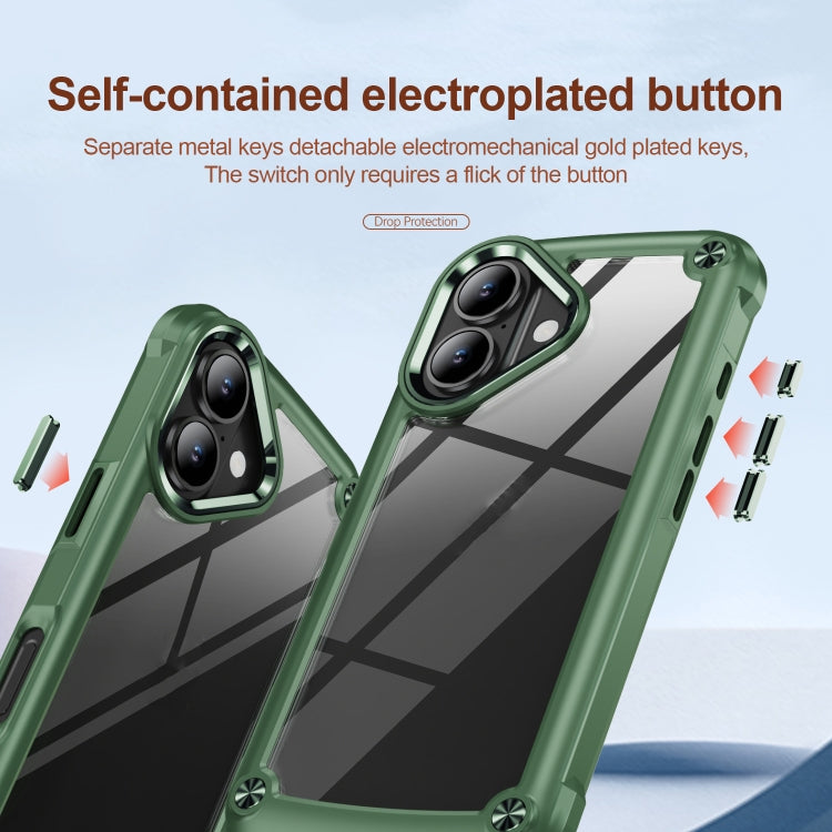 For iPhone 16 Plus TPU + PC Lens Protection Phone Case(Green) - iPhone 16 Plus Cases by buy2fix | Online Shopping UK | buy2fix