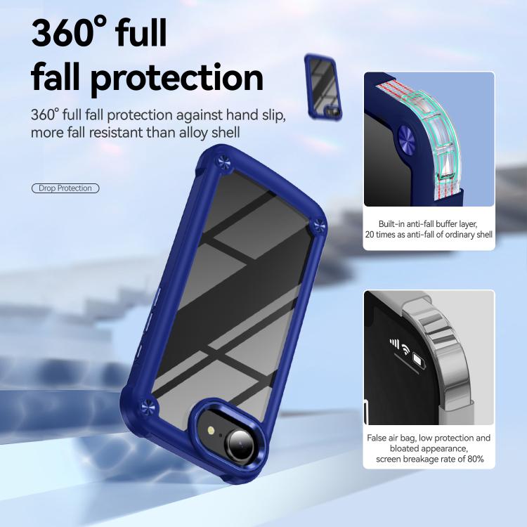 For iPhone 16e TPU + PC Lens Protection Phone Case(Blue) - iPhone 16e Cases by buy2fix | Online Shopping UK | buy2fix