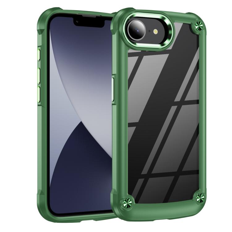For iPhone 16e TPU + PC Lens Protection Phone Case(Green) - iPhone 16e Cases by buy2fix | Online Shopping UK | buy2fix