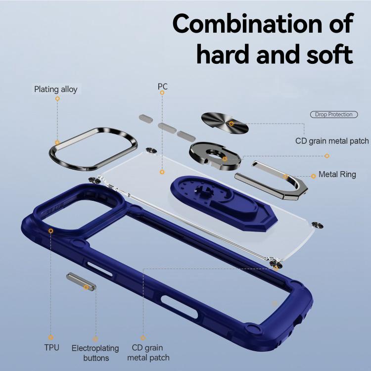 For iPhone Air TPU + PC Lens Protection Phone Case with Ring Holder(Red) - iPhone Air Cases by buy2fix | Online Shopping UK | buy2fix