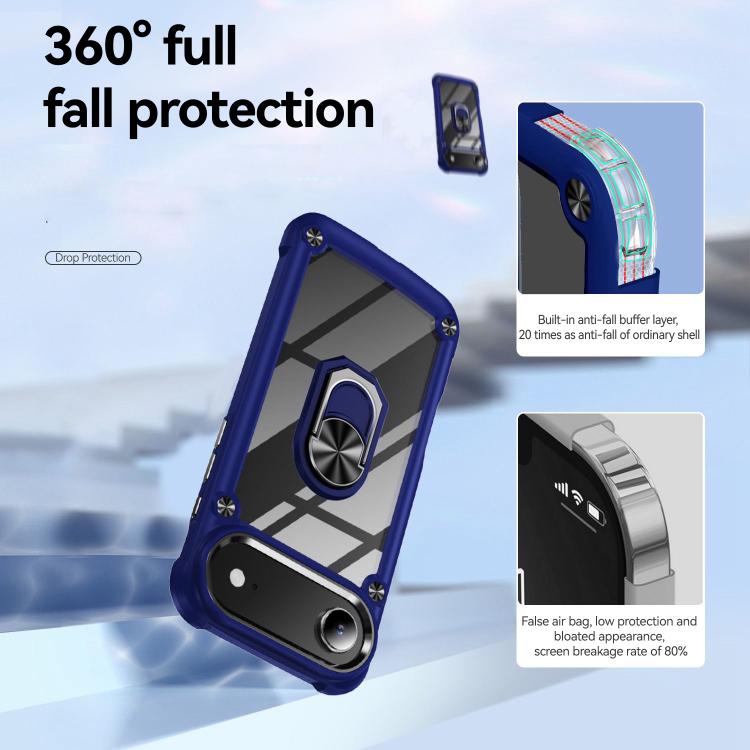 For iPhone Air TPU + PC Lens Protection Phone Case with Ring Holder(Red) - iPhone Air Cases by buy2fix | Online Shopping UK | buy2fix