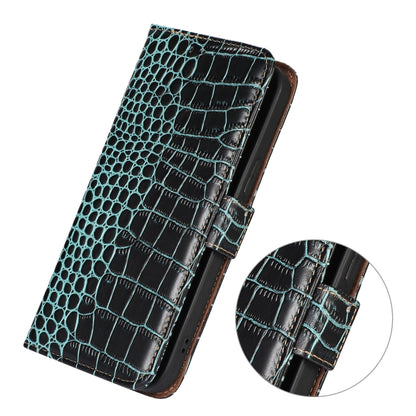 For iPhone 16 Plus Crocodile Top Layer Cowhide Leather Phone Case(Green) - iPhone 16 Plus Cases by buy2fix | Online Shopping UK | buy2fix