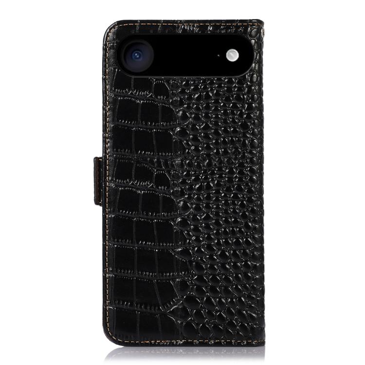 For iPhone 17 Air Crocodile Top Layer Cowhide Leather Phone Case(Black) - iPhone 17 Air Cases by buy2fix | Online Shopping UK | buy2fix