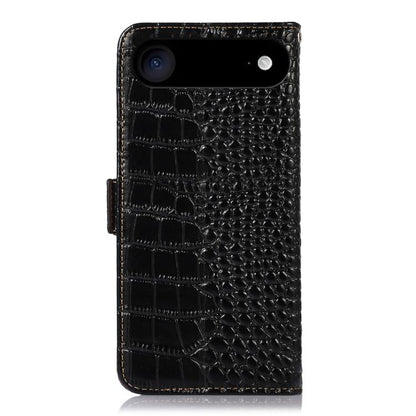 For iPhone 17 Air Crocodile Top Layer Cowhide Leather Phone Case(Black) - iPhone 17 Air Cases by buy2fix | Online Shopping UK | buy2fix