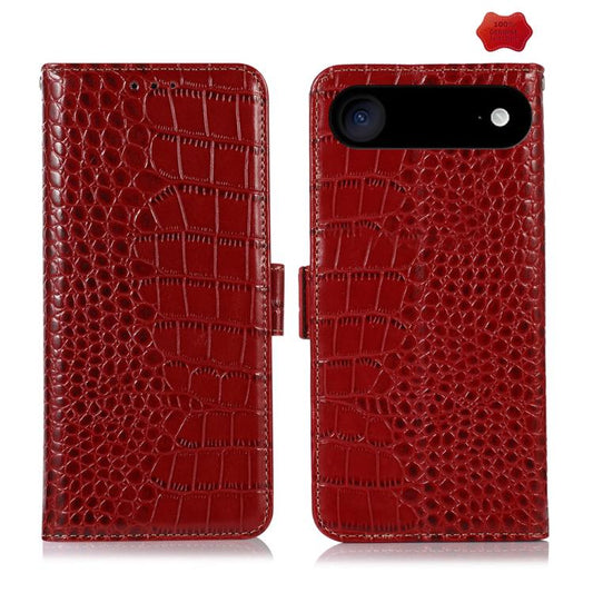 For iPhone 17 Air Crocodile Top Layer Cowhide Leather Phone Case(Red) - iPhone 17 Air Cases by buy2fix | Online Shopping UK | buy2fix