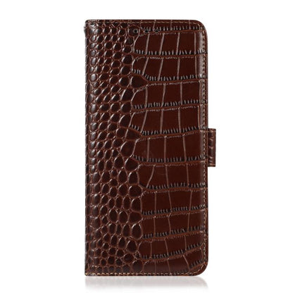 For iPhone 17 Pro Max Crocodile Top Layer Cowhide Leather Phone Case(Brown) - iPhone 17 Pro Max Cases by buy2fix | Online Shopping UK | buy2fix
