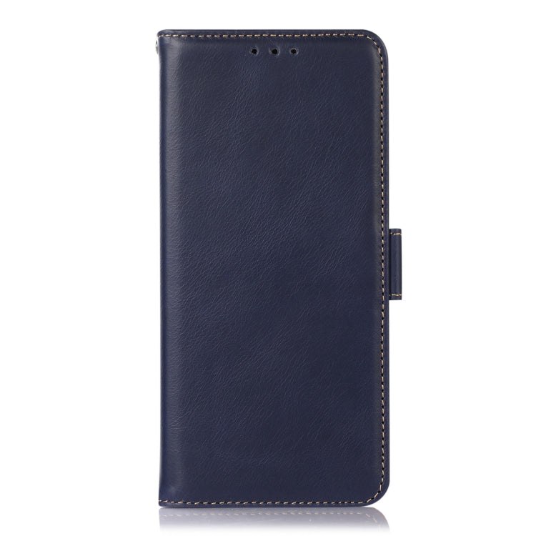 For iPhone 16 Pro Crazy Horse Top Layer Cowhide Leather Phone Case(Blue) - iPhone 16 Pro Cases by buy2fix | Online Shopping UK | buy2fix