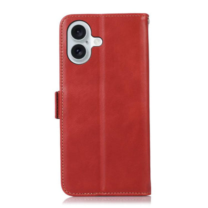 For iPhone 17 Crazy Horse Top Layer Cowhide Leather Phone Case(Red) - iPhone 17 Cases by buy2fix | Online Shopping UK | buy2fix