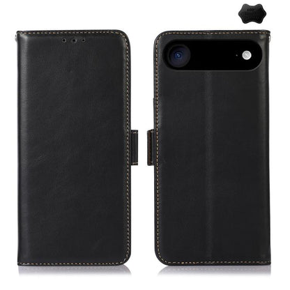 For iPhone 17 Air Crazy Horse Top Layer Cowhide Leather Phone Case(Black) - iPhone 17 Air Cases by buy2fix | Online Shopping UK | buy2fix