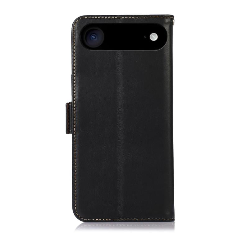 For iPhone 17 Air Crazy Horse Top Layer Cowhide Leather Phone Case(Black) - iPhone 17 Air Cases by buy2fix | Online Shopping UK | buy2fix