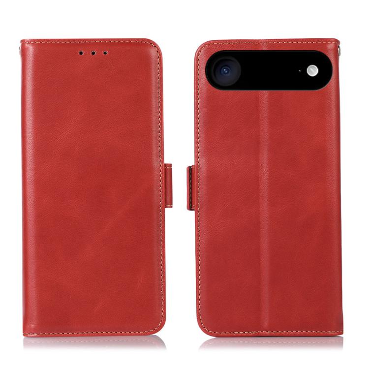 For iPhone 17 Air Crazy Horse Top Layer Cowhide Leather Phone Case(Red) - iPhone 17 Air Cases by buy2fix | Online Shopping UK | buy2fix