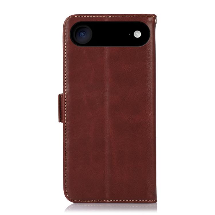 For iPhone 17 Air Crazy Horse Top Layer Cowhide Leather Phone Case(Brown) - iPhone 17 Air Cases by buy2fix | Online Shopping UK | buy2fix