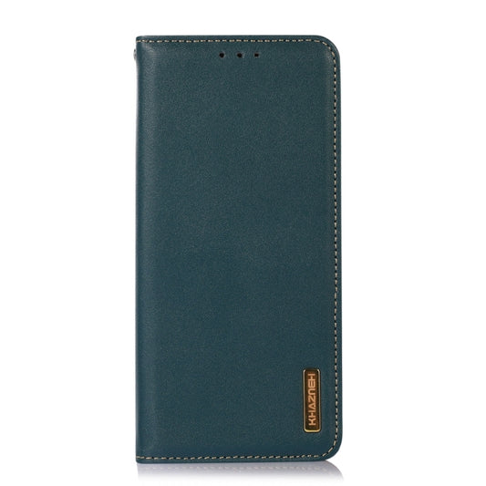 For iPhone 15 KHAZNEH Nappa Top Layer Cowhide Leather Phone Case(Green) - iPhone 15 Cases by buy2fix | Online Shopping UK | buy2fix