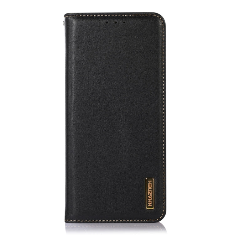 For iPhone 15 KHAZNEH Nappa Top Layer Cowhide Leather Phone Case(Black) - iPhone 15 Cases by buy2fix | Online Shopping UK | buy2fix