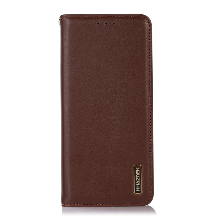 For iPhone 15 KHAZNEH Nappa Top Layer Cowhide Leather Phone Case(Brown) - iPhone 15 Cases by buy2fix | Online Shopping UK | buy2fix