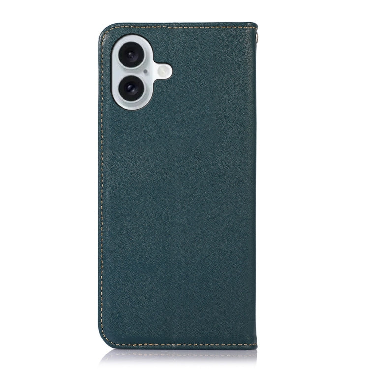 For iPhone 16 KHAZNEH Nappa Top Layer Cowhide Leather Phone Case(Green) - iPhone 16 Cases by buy2fix | Online Shopping UK | buy2fix