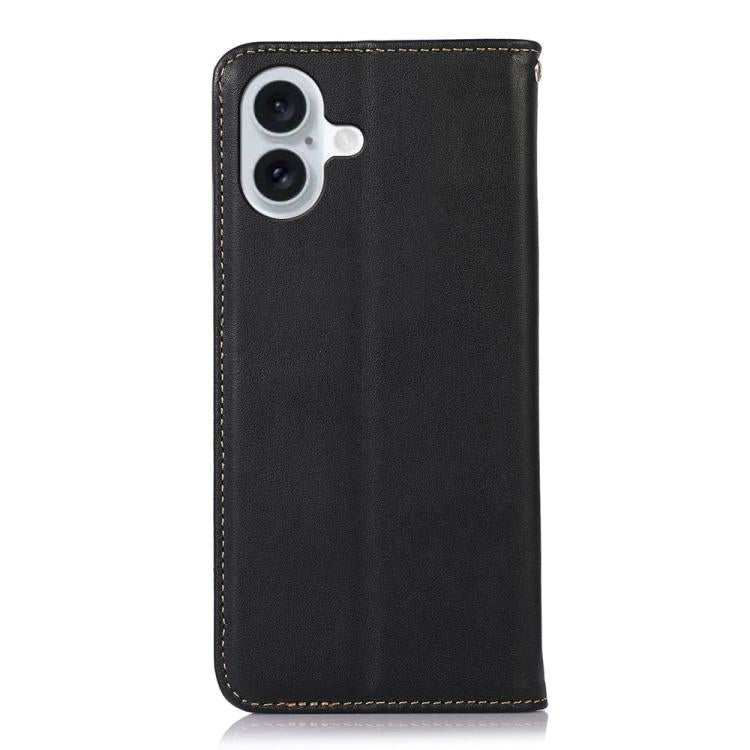 For iPhone 17 KHAZNEH Nappa Top Layer Cowhide Leather Phone Case(Black) - iPhone 17 Cases by buy2fix | Online Shopping UK | buy2fix