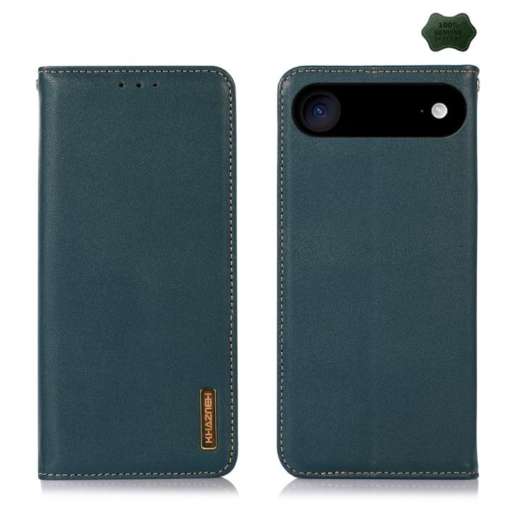For iPhone 17 Air KHAZNEH Nappa Top Layer Cowhide Leather Phone Case(Green) - iPhone 17 Air Cases by buy2fix | Online Shopping UK | buy2fix