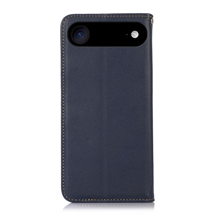 For iPhone 17 Air KHAZNEH Nappa Top Layer Cowhide Leather Phone Case(Blue) - iPhone 17 Air Cases by buy2fix | Online Shopping UK | buy2fix