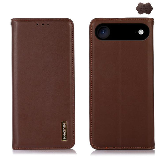 For iPhone 17 Air KHAZNEH Nappa Top Layer Cowhide Leather Phone Case(Brown) - iPhone 17 Air Cases by buy2fix | Online Shopping UK | buy2fix